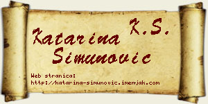 Katarina Simunović vizit kartica